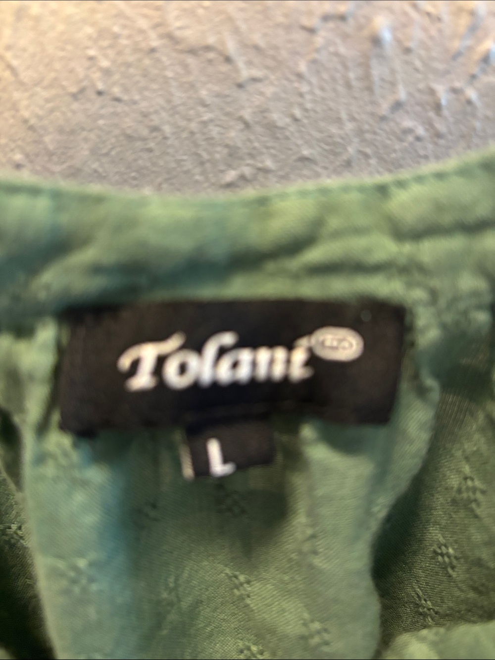 Tolani Embroidered Boho Peasant‎ Tunic Top Cotton Green Women’s Size Large - Picture 5 of 8